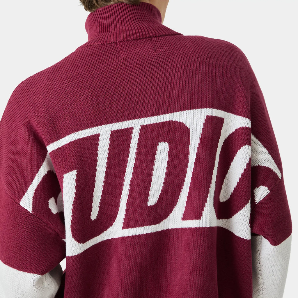 Thrill Burgundy Zipper Knit