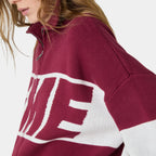 Thrill Burgundy Zipper Knit