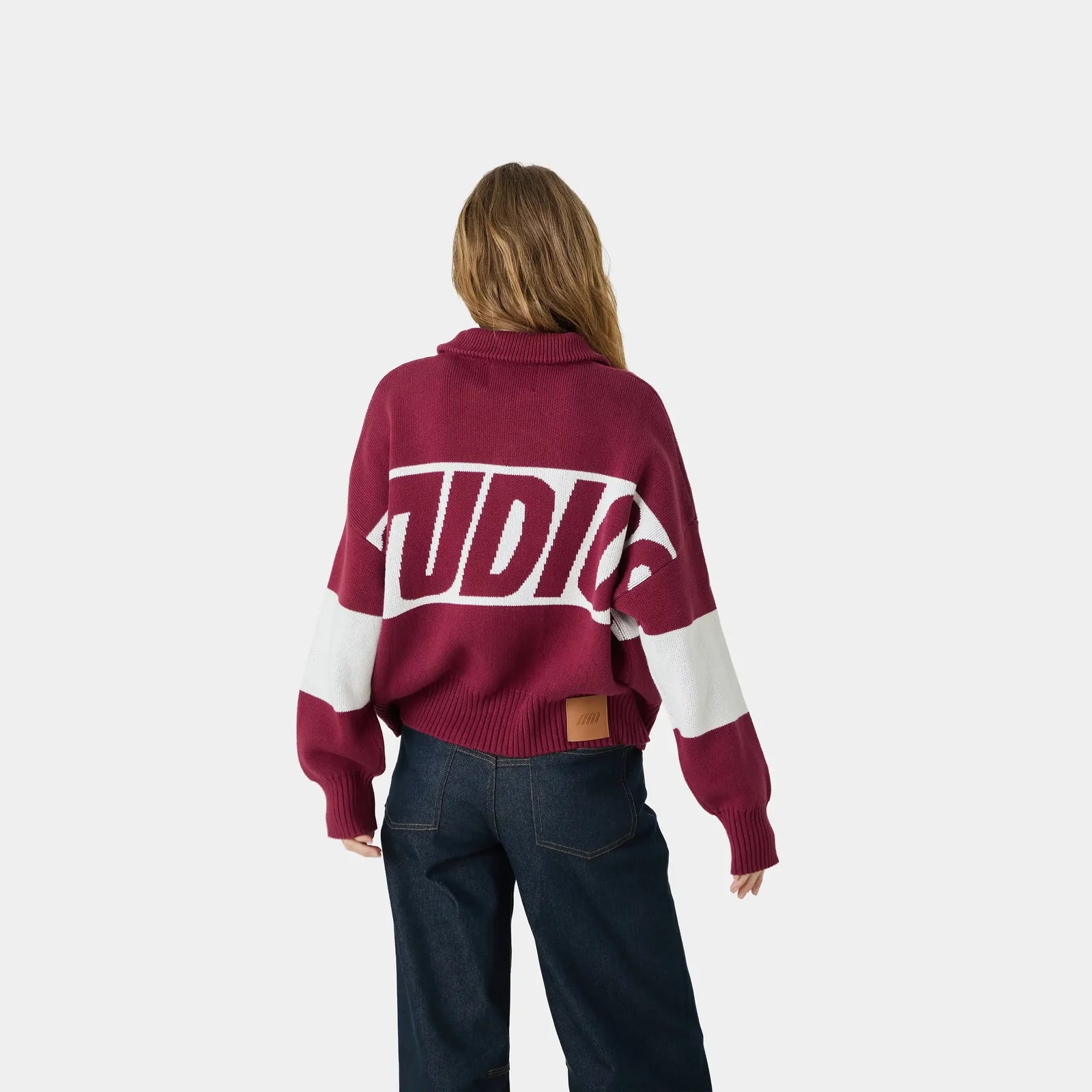 Thrill Burgundy Zipper Knit